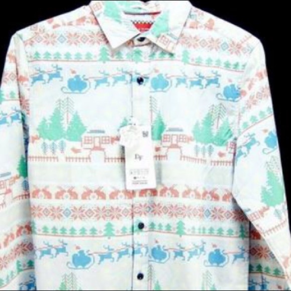 NWT Denim & Flower Mens Christmas Shirt S - Picture 8 of 15